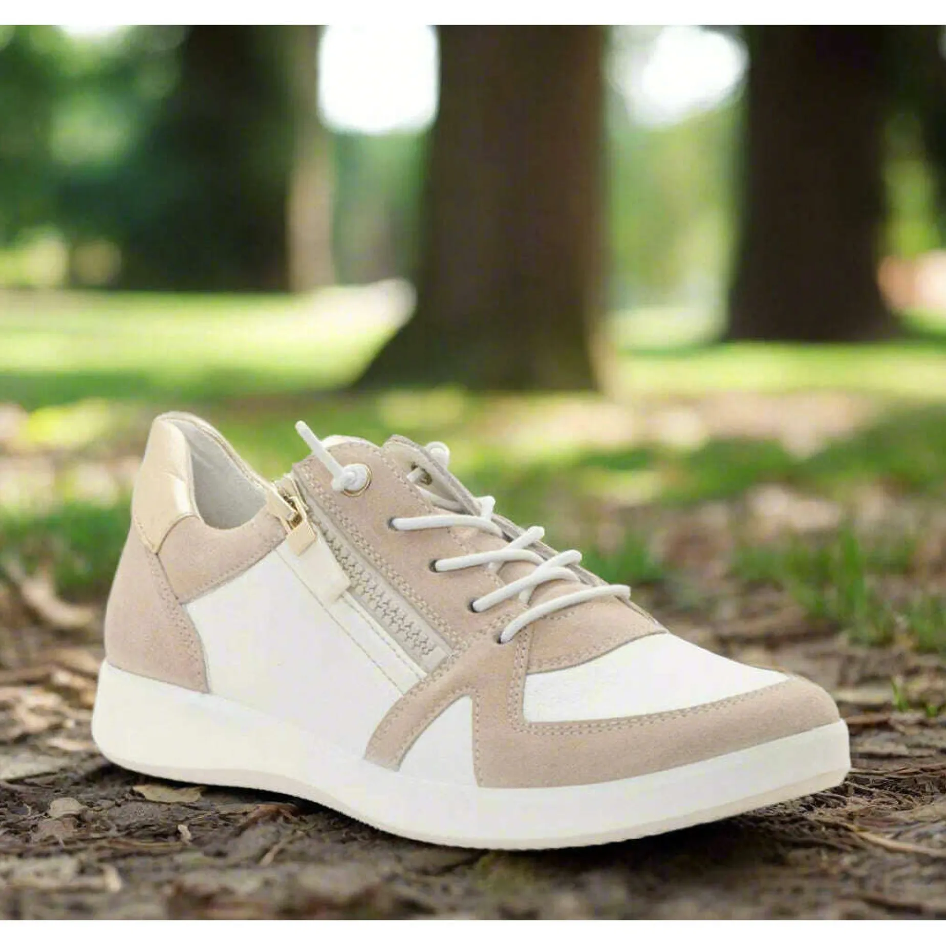 ara__riviera_white_and_cr_0.webp Ara - Riviera White and Cream Side Zip Sneakers