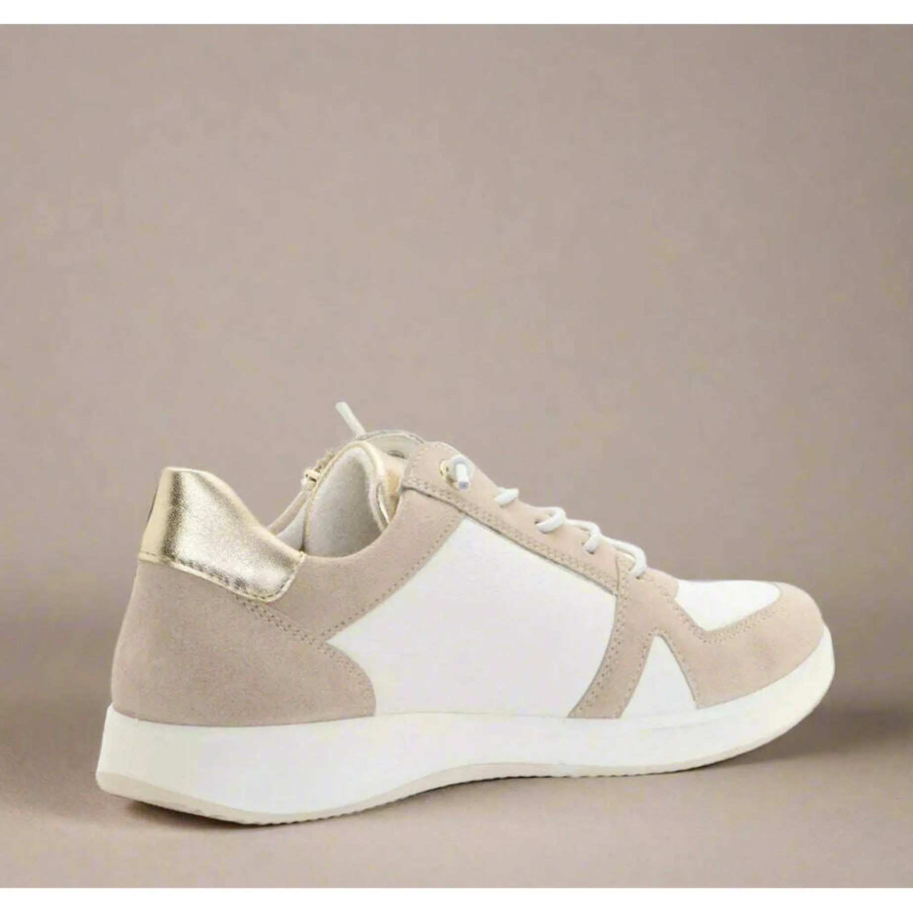 ara__riviera_white_and_cr_2.webp Ara - Riviera White and Cream Side Zip Sneakers