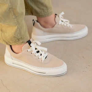 ARA CORSICA Cream Suede Platform Sneaker
