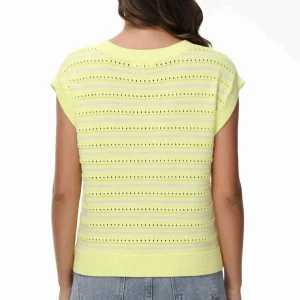 525 - Bianca Crew Neck Stripe Vest - Margarita