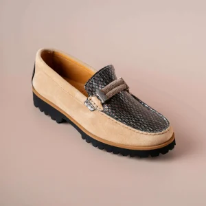 DI CHENZO - 9372 - Sandy Suede with Embossed Leather Trim