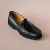 DI CHENZO - 8451 Black Patent Loafer with Black Combo Print