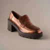EOS - MALIA Chunky Lug Sole Loafer in Rust & Black