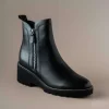 EOS- PARSON - Black Leather Lug Sole Boot