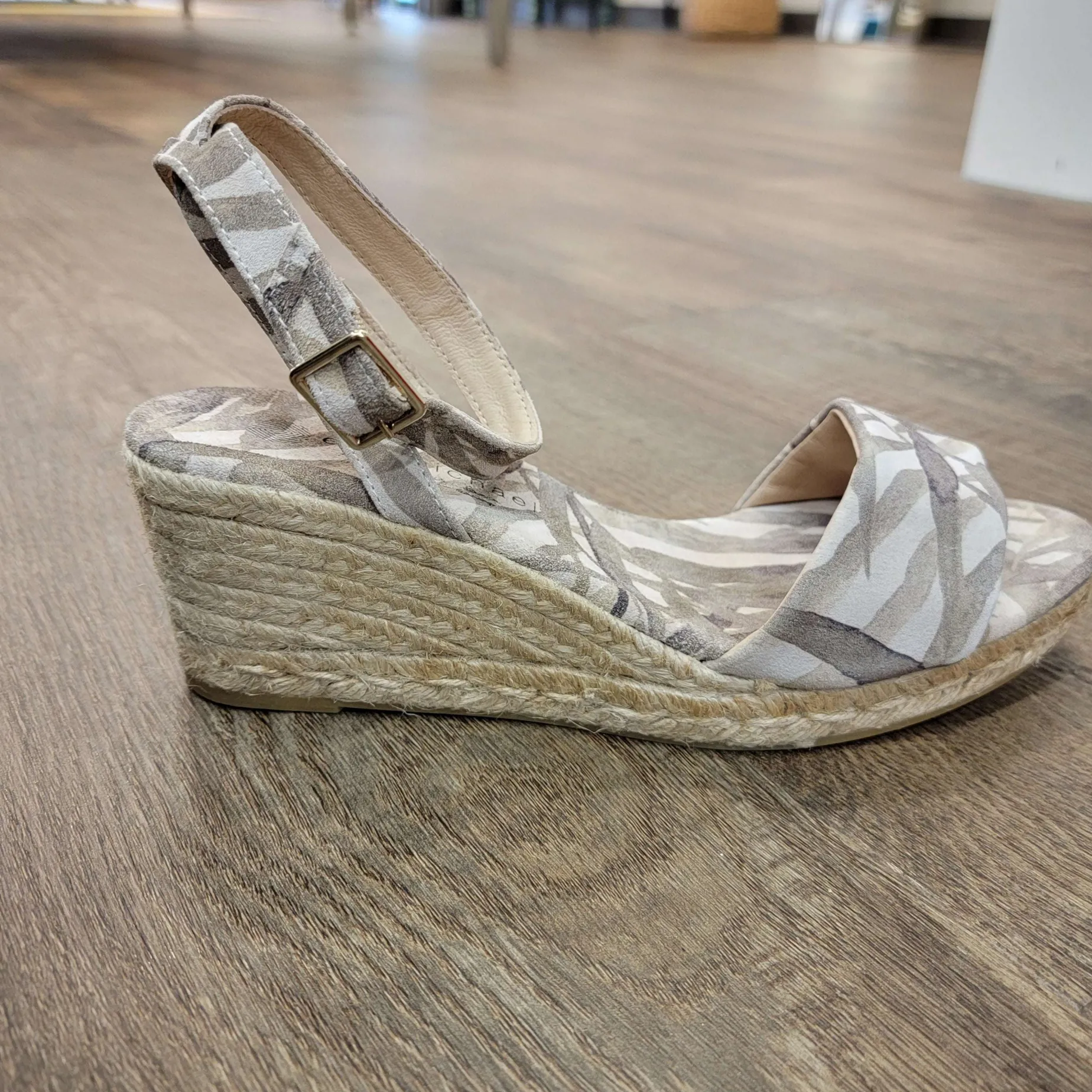 eric_michael__orly_suede__1.webp Eric Michael - Orly Suede Tropical Print Espadrille Wedge Sandals