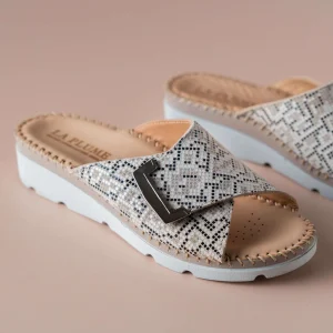 ERIC MICHAEL- AGUA Multi Print Slide Sandals