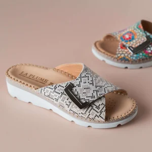 ERIC MICHAEL- AGUA Multi Print Slide Sandals