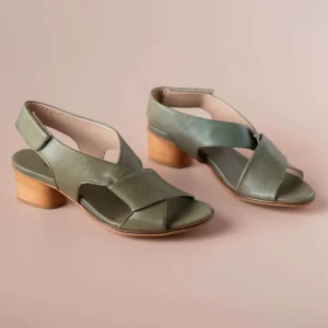 ERIC MICHAEL ISLA Mid Heel Leather Sandal