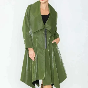 IC COLLECTION - Liquid Shiny Trench - Olive