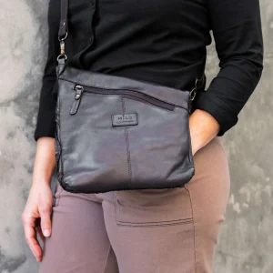 MILO - 169 Riom Dark Brown Leather Crossbody Handbag