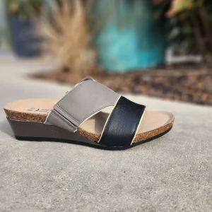 Naot - Tiara Leather Low Wedge Slide Sandal
