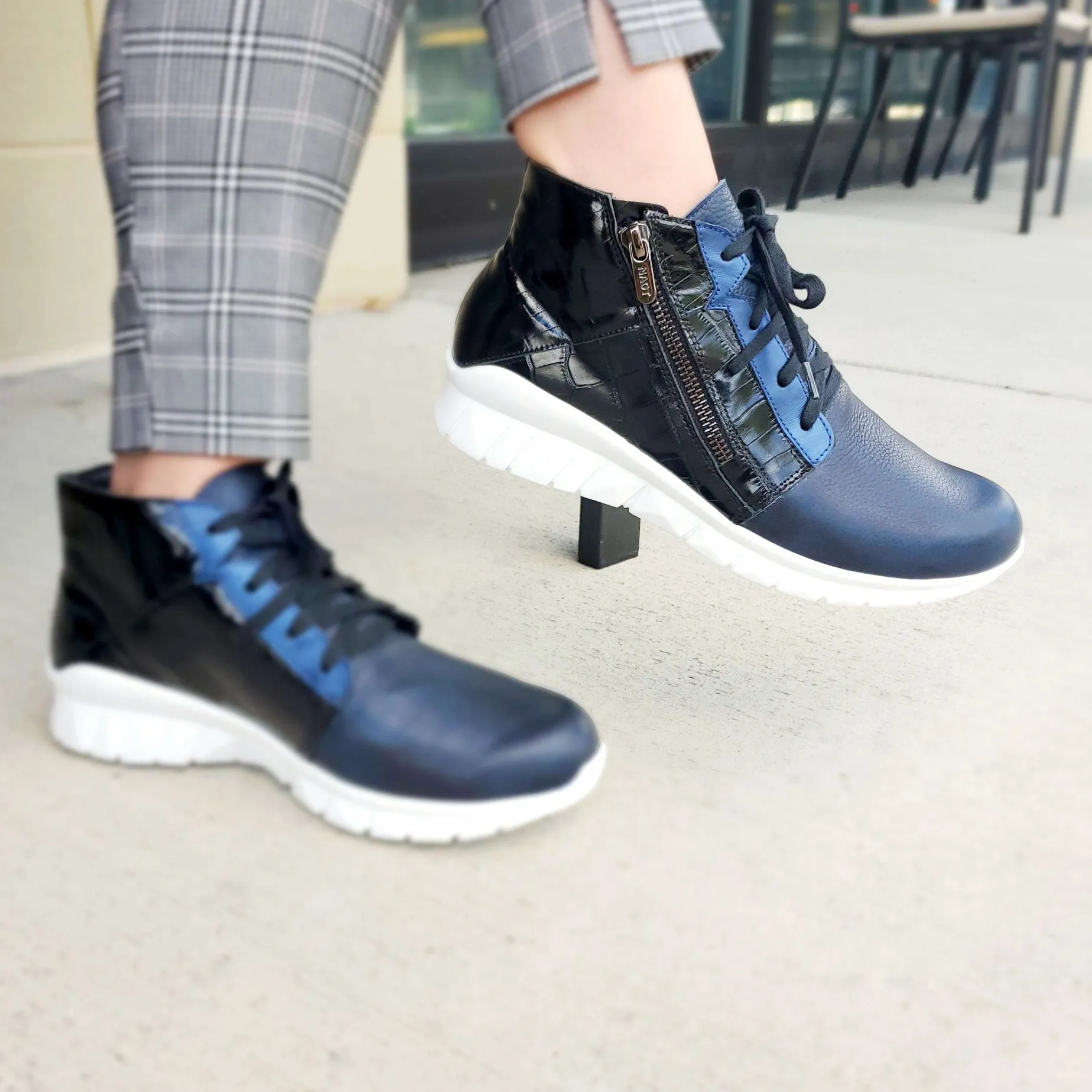 naot_polaris_high_top_lac_1.webp Naot Polaris high top lace up side zipper leather sneaker in cheetah print