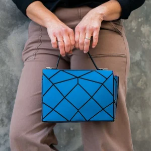 PATRIZIA - Lock Front Mini Blue Geo Tote