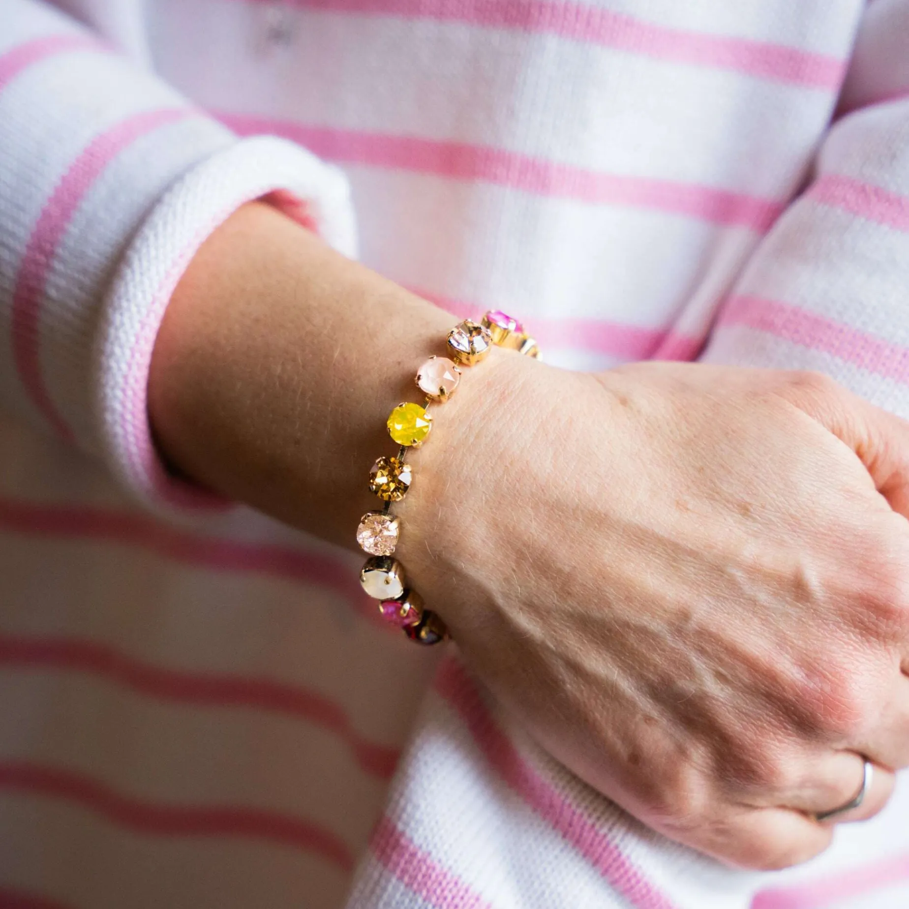 pink_pineapple__pink_stri_2.webp Pink Pineapple - Pink Striped Sweater w Valentine Patches