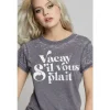 RECYCLED KARMA - Vacay S'il vous plait - Grey Burn Out Tee