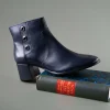 Regarde le Ciel - Pilar 04 Block Heel Navy Ankle Boot