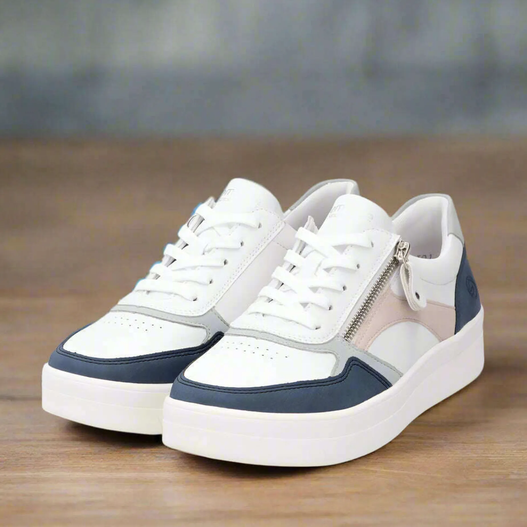 remonte_dj_white_and_blue_0.webp REMONTE D0J01-85 White and Blue Comfortable Lace/Zipper Sneakers
