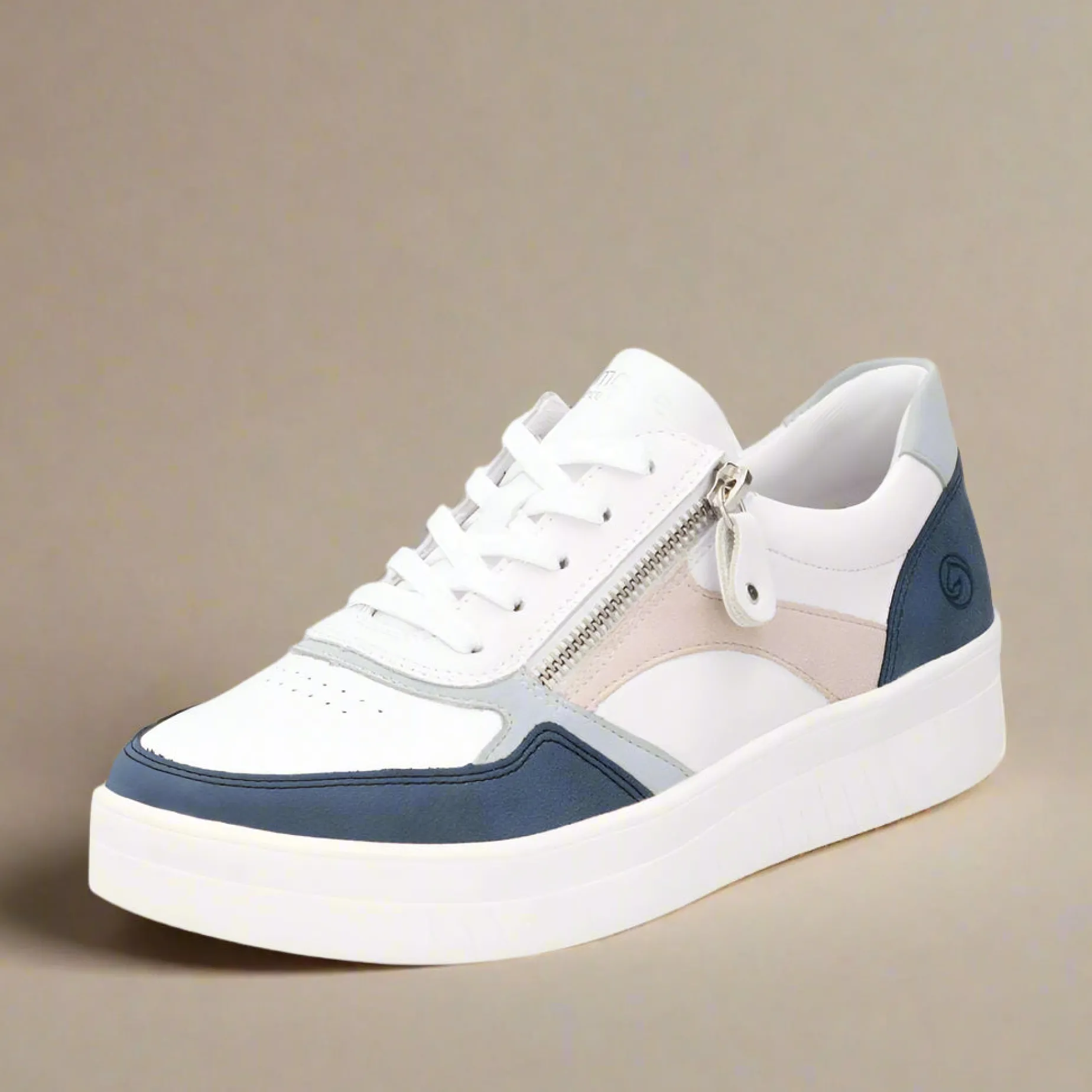 remonte_dj_white_and_blue_2.webp REMONTE D0J01-85 White and Blue Comfortable Lace/Zipper Sneakers
