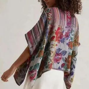 Saachi - Floral Geo Poncho - Multi