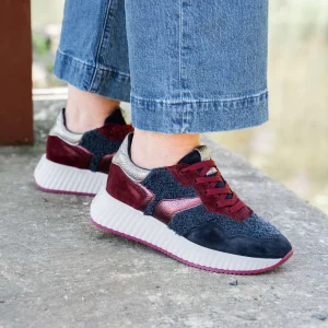 SOFTWAVES - 8.95.05/003 Navy/Burgundy Sneakers