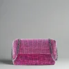 SONDRA ROBERTS - Rhinestone Flap Bag - Pink