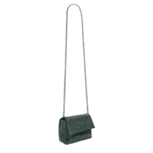SONDRA ROBERTS - Rhinestone Flap Bag - Green