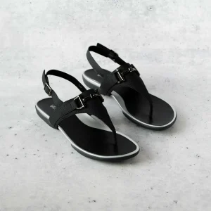 VANELi - Walk Flat Toe Thong Leather Sandal in Black or White